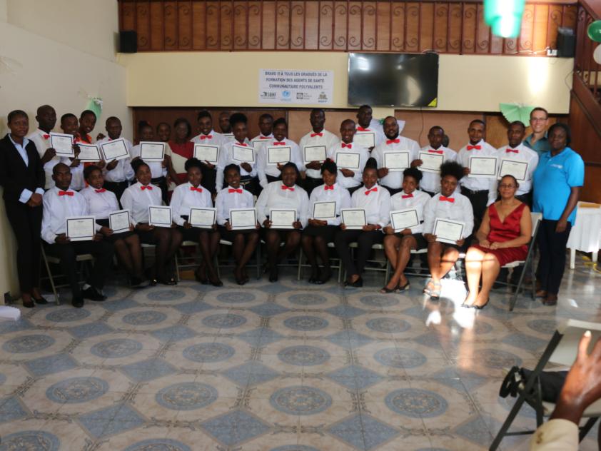 Community Health Worker graduation in Les Cayes