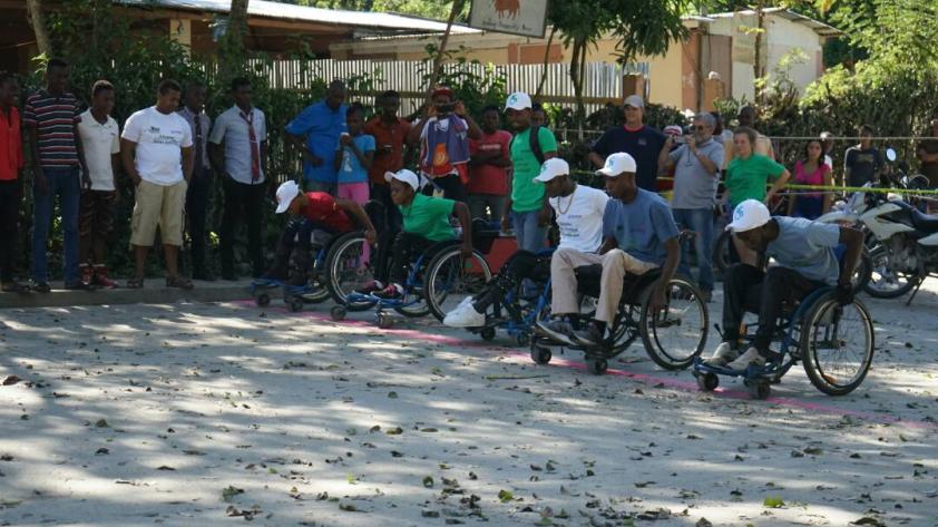 Wheelchair Race start line