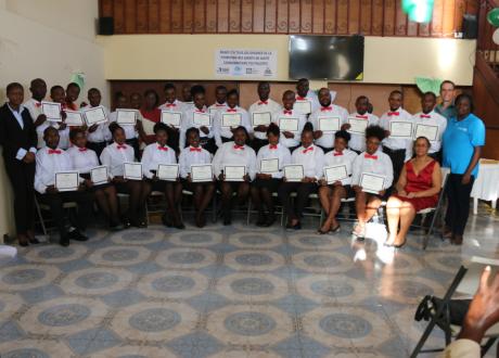 Community Health Worker graduation in Les Cayes