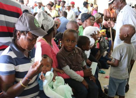 St. Boniface Hospital Haiti waiting room July 2108
