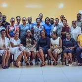 All attendees at Kore Sante's 2024 symposium in Jeremie pose for a group photo.