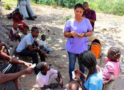 Community Health Nurse conducts an education session in rural Haiti