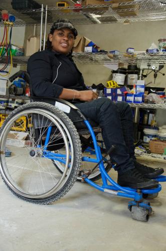 Fabian smiling in wheelchair