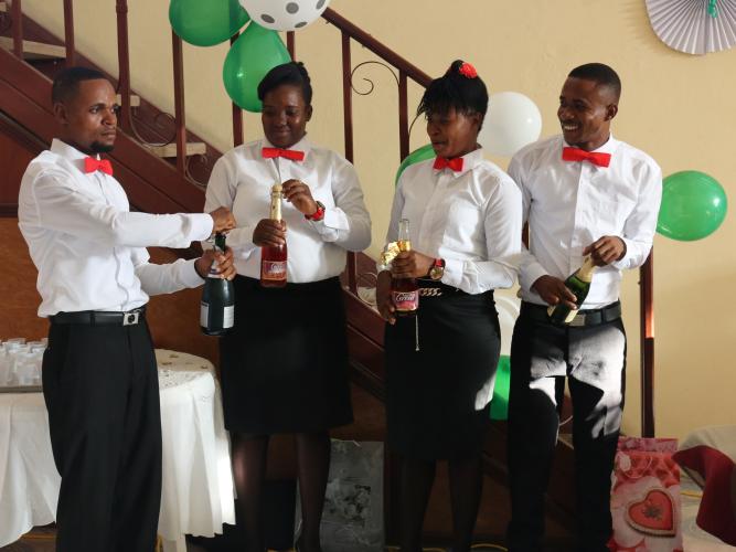 Community Health Worker graduates start the celebration
