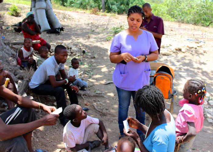 Community Health Nurse conducts an education session in rural Haiti