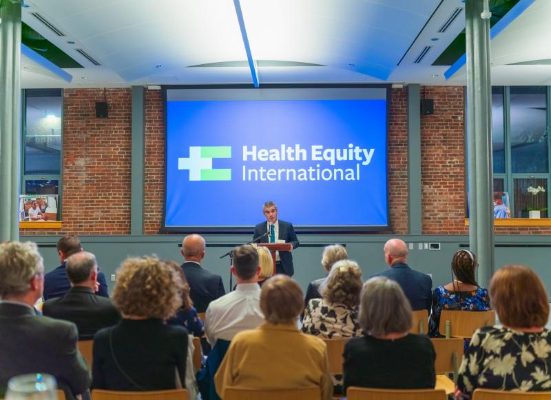 HEI President and CEO Conor Shapiro addresses guests during the programmatic portion of the 2025 Celebration.